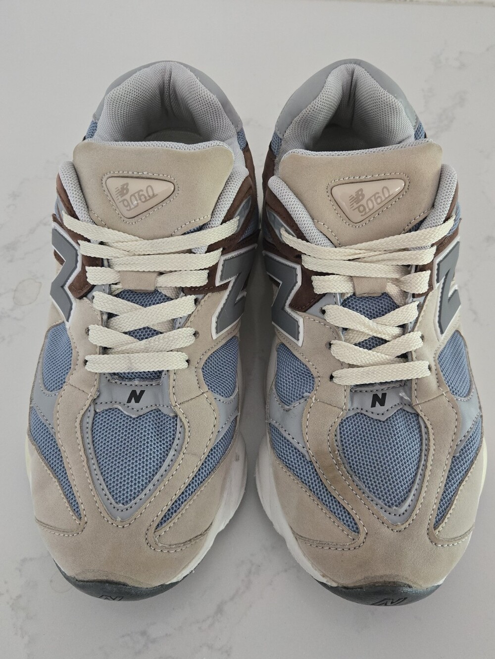 New Balance 9060 Sneakers Size M9/W 10.5 Sea Salt Blue Mushroom Aluminum Cyclone - Picture 6 of 12
